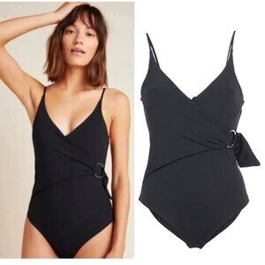 ONIA Lila Wrap effect rib swimsuit sz M